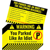 Bad Parking Cards You Parked Like an Idiot Cards 3.5 x 2 Inches Bad Parking Stickers Funny Parking Violation Cards with Multi Violation Reasons